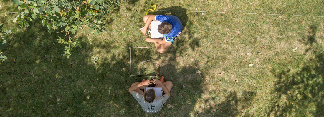 Students in science class outside