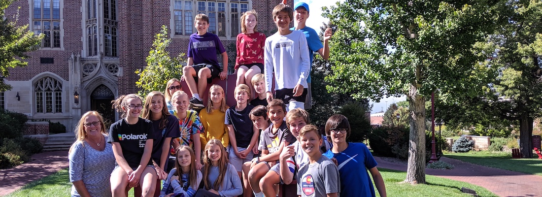 Group of students posing outside