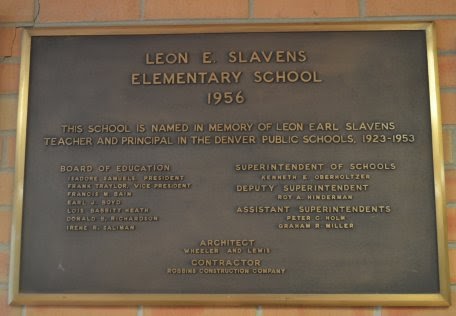 Leon Slavens plaque 1956